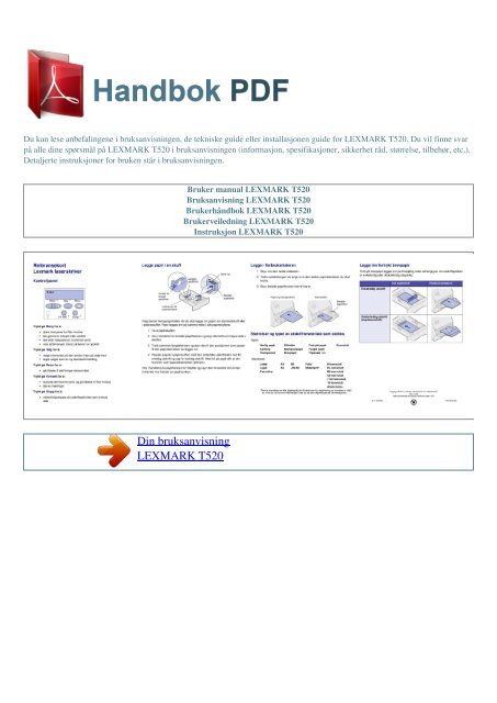 Bruker manual LEXMARK T520 - HANDBOK PDF