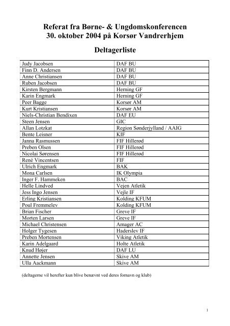 Referat - Dansk Atletik Forbund