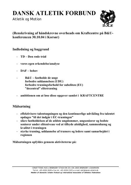 Referat - Dansk Atletik Forbund