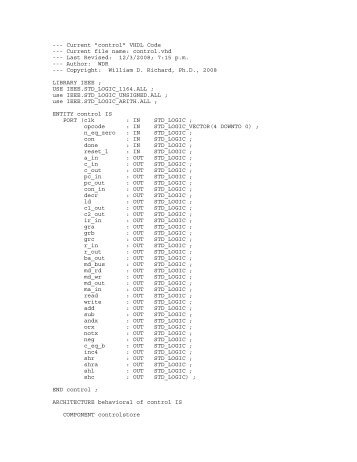 Current "control" VHDL Code