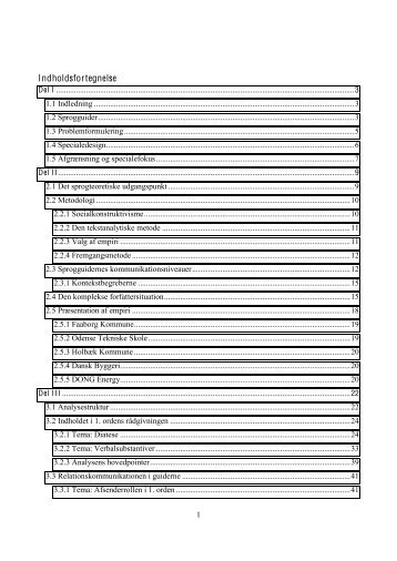 Indholdsfortegnelse - Kommunikationsforum