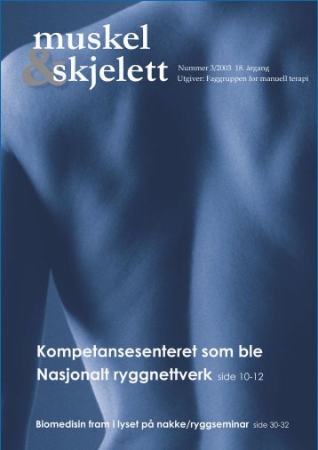 Muskel&Skjelett 3/2003 - Manuellterapi