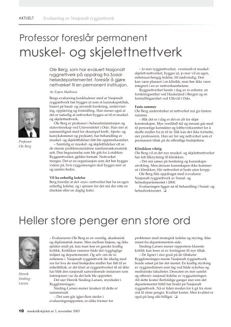 Muskel&Skjelett 3/2003 - Manuellterapi