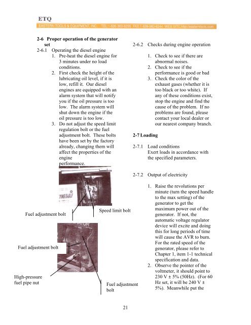 OWNER'S MANUAL Air-cooled Diesel Engine ... - John Meister