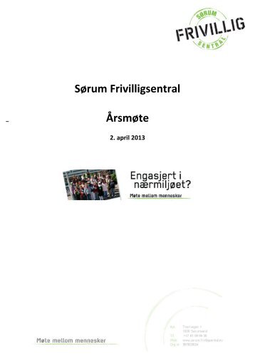 Sørum Frivilligsentral Årsmøte - Sørum Frivilligsentral - Norges ...