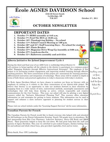 October Newsletter11 - École Agnes Davidson