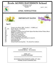 April Newsletter - École Agnes Davidson