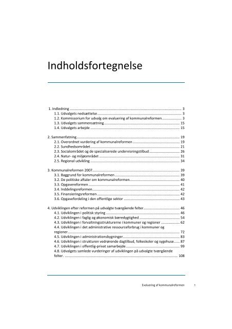 Evaluering af kommunalreformen - Økonomi- og Indenrigsministeriet