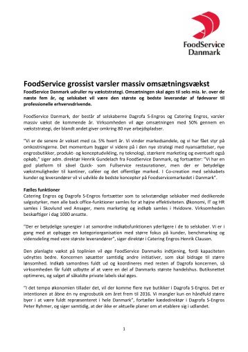 FoodService grossist varsler massiv ... - Dagrofa S-Engros