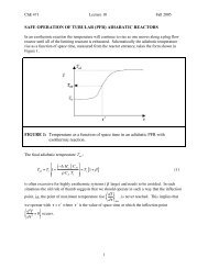 SAFE OPERATION OF TUBULAR (PFR) ADIABATIC REACTORS ...