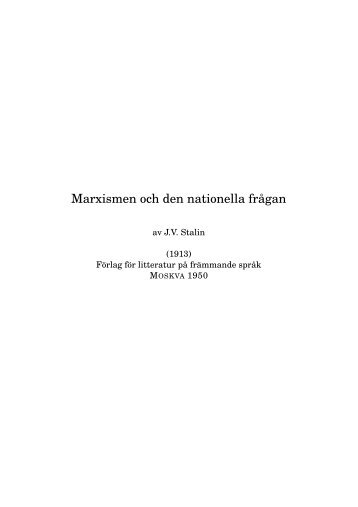 Stalin: Marxismen och den nationella frågan