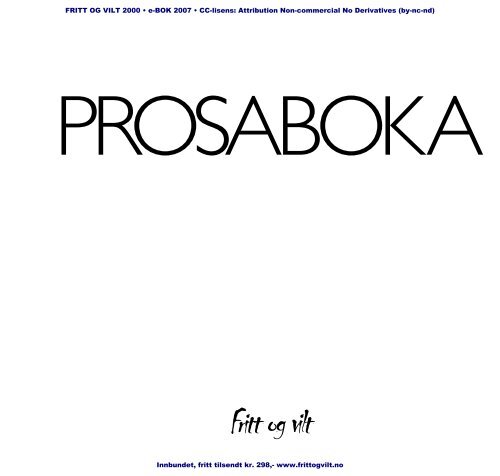 Prosaboka 2,3mb pdf - Forlaget FRITT OG VILT
