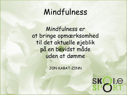 Mindfulness for Skolesport