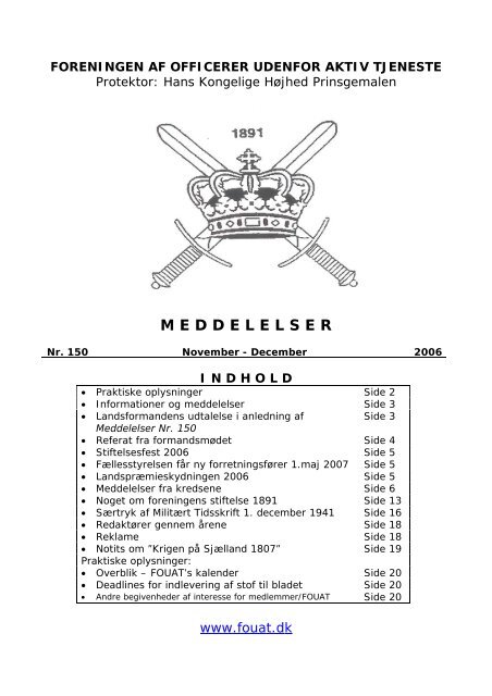 FOUAT - Meddelelser nr. 150 - FOUAT.dk