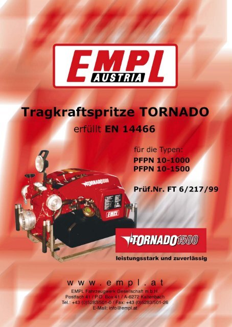 Tragkraftspritze TORNADO - EMPL Fahrzeugwerk