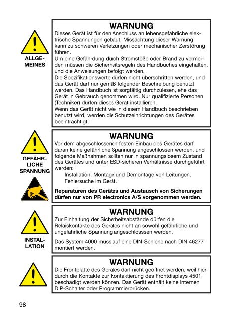 Bedienungsanleitung, Manuel, Manual, Manuale, 4116, PR ...