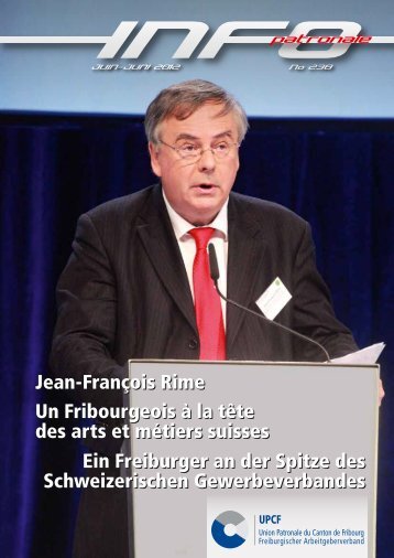 Jean-François Rime Un Fribourgeois à la tête des arts et métiers ...