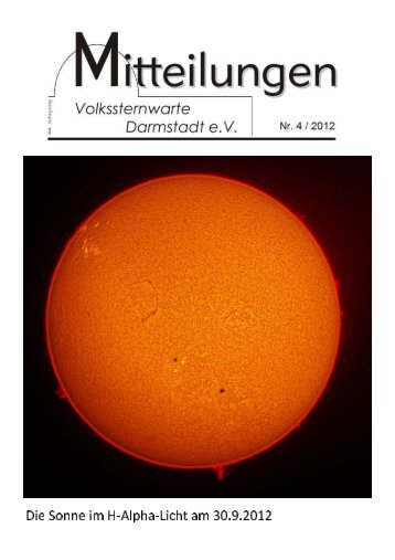 Mitteilungen VSD - Volkssternwarte Darmstadt eV