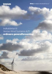 Indkaldelse til Vestas Wind Systems A/S' generalforsamling 2013