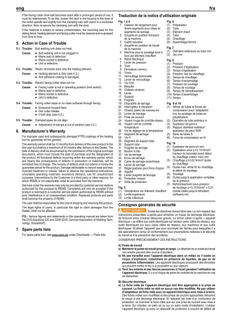 REMS SSM 160 R REMS SSM 160 K REMS SSM 250 K REMS SSM ...