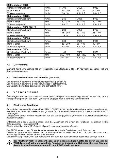 dk26, dk28, dk32, dk34 betriebsanleitung. - WEKA Elektrowerkzeuge