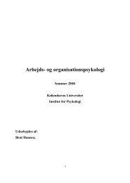 Arbejds- og organisationspsykologi - Bent Hansen