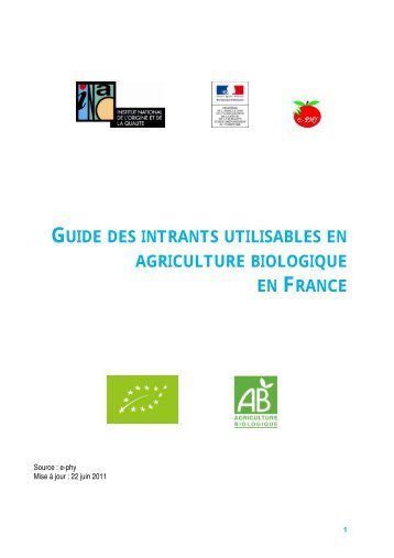 guide des intrants utilisables en agriculture biologique