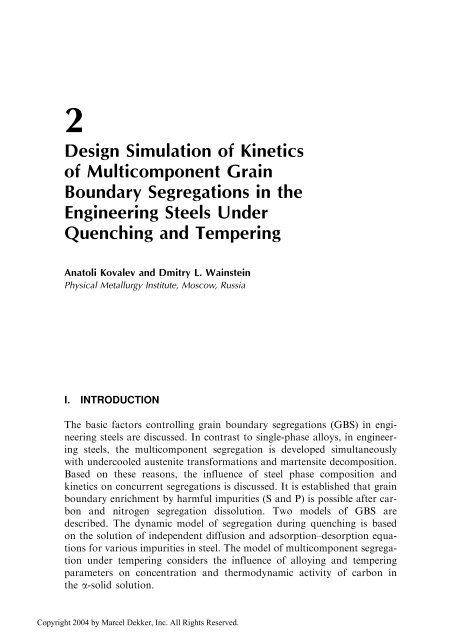 Modeling and Simulation for Material Selection and Mechanical ...