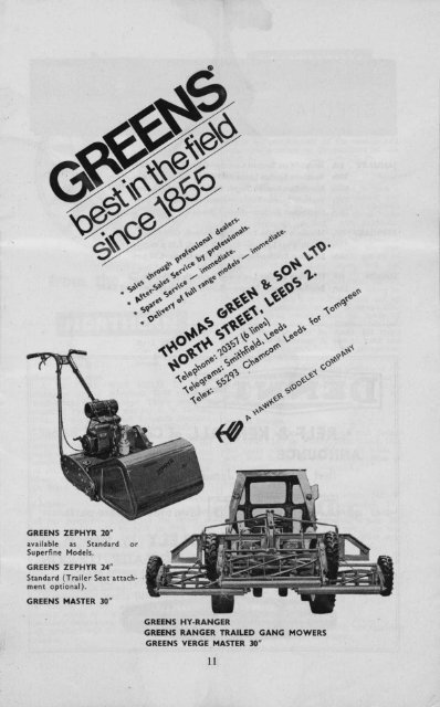 GREENS ZEPHYR 20 available as Standard or Superfine Models