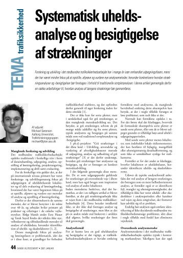 Systematisk uhelds- analyse og besigtigelse af strækninger - Dansk ...