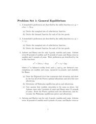 Problem Set 1: General Equilibrium - Bama.ua.edu