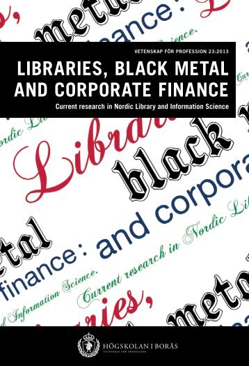 libraries, black metal and corporate finance - BADA - Högskolan i ...