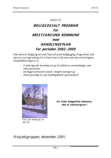 BOLIGSOSIALT PROGRAM for KRISTIANSUND ... - Husbanken