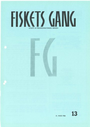 Fiskets Gang, nr 13, 1966 - Havforskningsinstituttet
