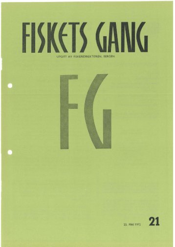 Fiskets Gang, nr 21, 1972 - Havforskningsinstituttet