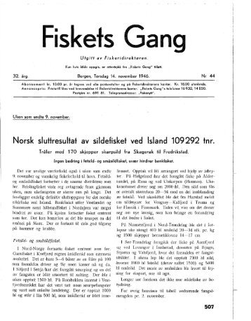 Fiskets Gang. Nr. 44-1946. 32. årgang