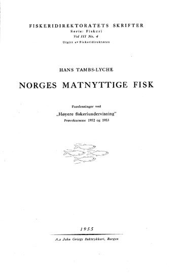 Norges matnyttige fisk : Forelesninger ved "Høyere ...