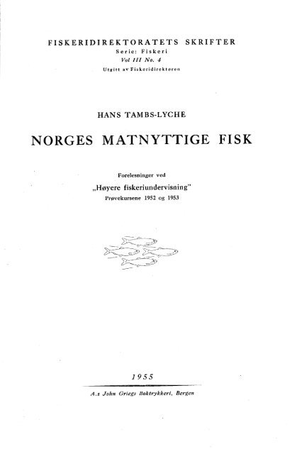 Norges matnyttige fisk : Forelesninger ved "Høyere ...