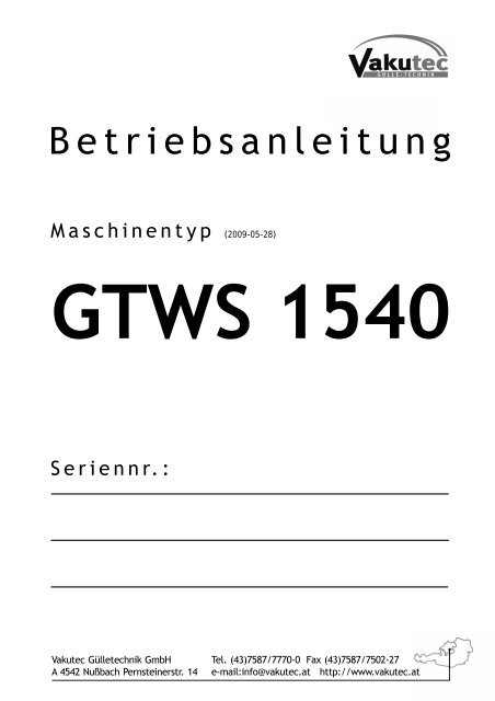 GTWS 1540 - Vakutec