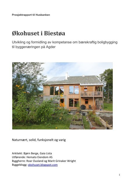 Økohuset i Biestøa - Husbanken