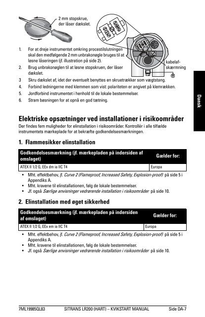 SITRANS LR200 (HART) Quick Start Manual - Siemens