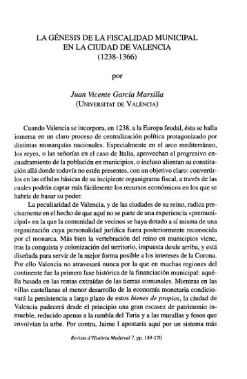 Juan Vicente García Marsilla. La génesis de la fiscalidad municipal ...