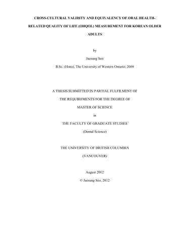 Cross-cultural validity and equivalency of oral health-related quality ...