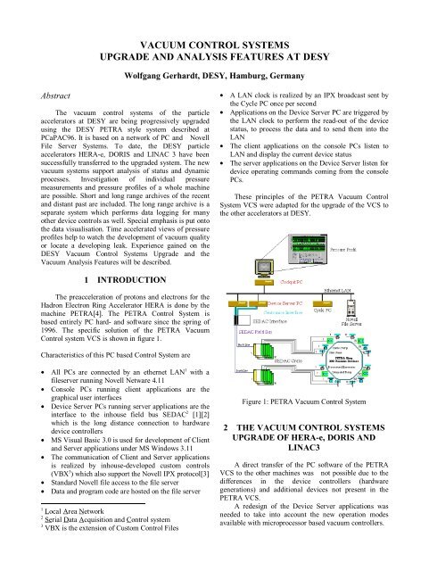 vacuum control systems upgrade and analysis features at desy