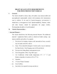 QRs/Specification for Mine Protected Vehicle