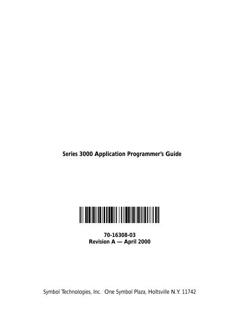 Series 3000 Application Programmer's Guide