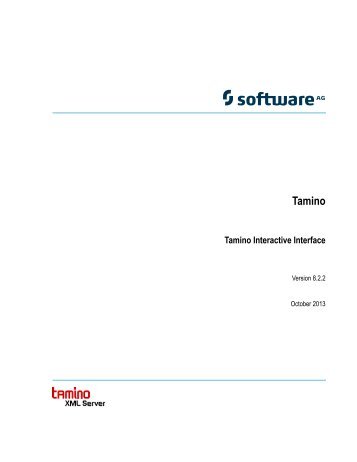 Tamino Interactive Interface - Software AG Documentation