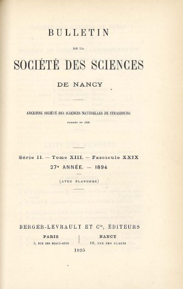 SOCIETE DES SCIENCES