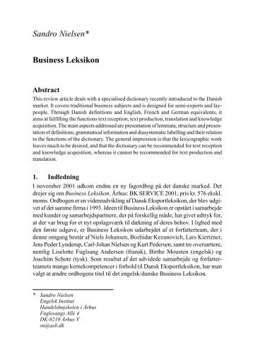 Sandro Nielsen* Business Leksikon - Hermes - Journal of Linguistics