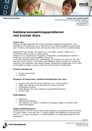 Galdesyreomsætningsproblemer ved kronisk diare.pdf - e-Dok